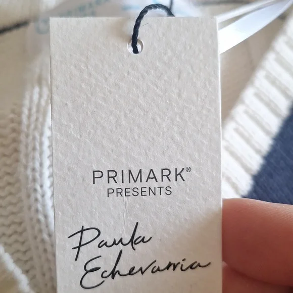 Primark Cream and Black V-Neck Cable Sweater Size L- New With Tags - Picture 10 of 10